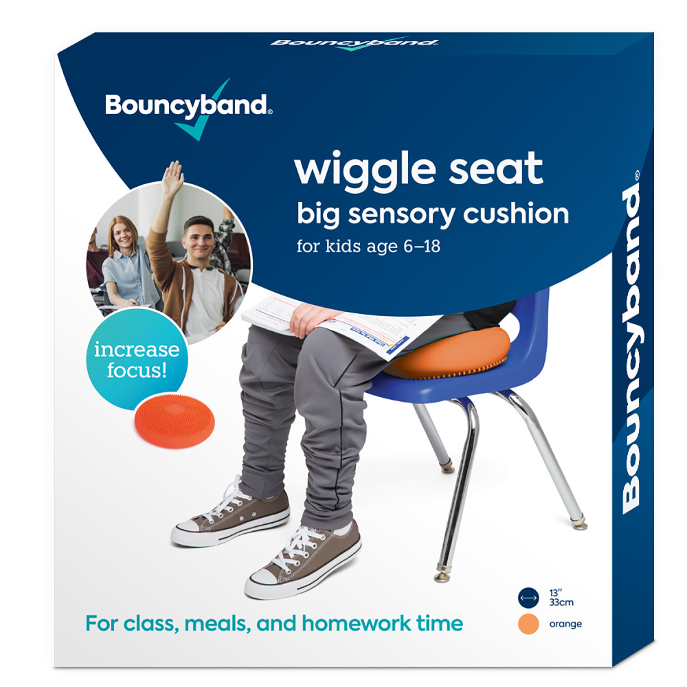Bouncyband Big Wiggle Seat Sensory Cushion, 13in, Orange MPN:BBAWS33OR