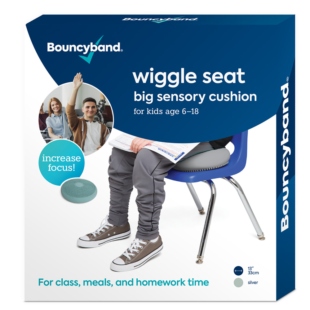 Bouncyband Big Wiggle Seat Sensory Cushion, 13in, Silver MPN:BBAWS33SI