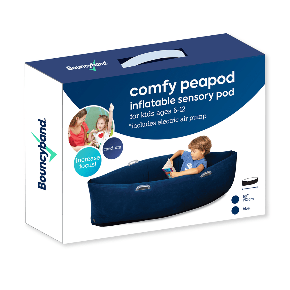 Bouncyband Comfy Hugging Peapod PVC Sensory Pod, Blue MPN:BBAPD60BU