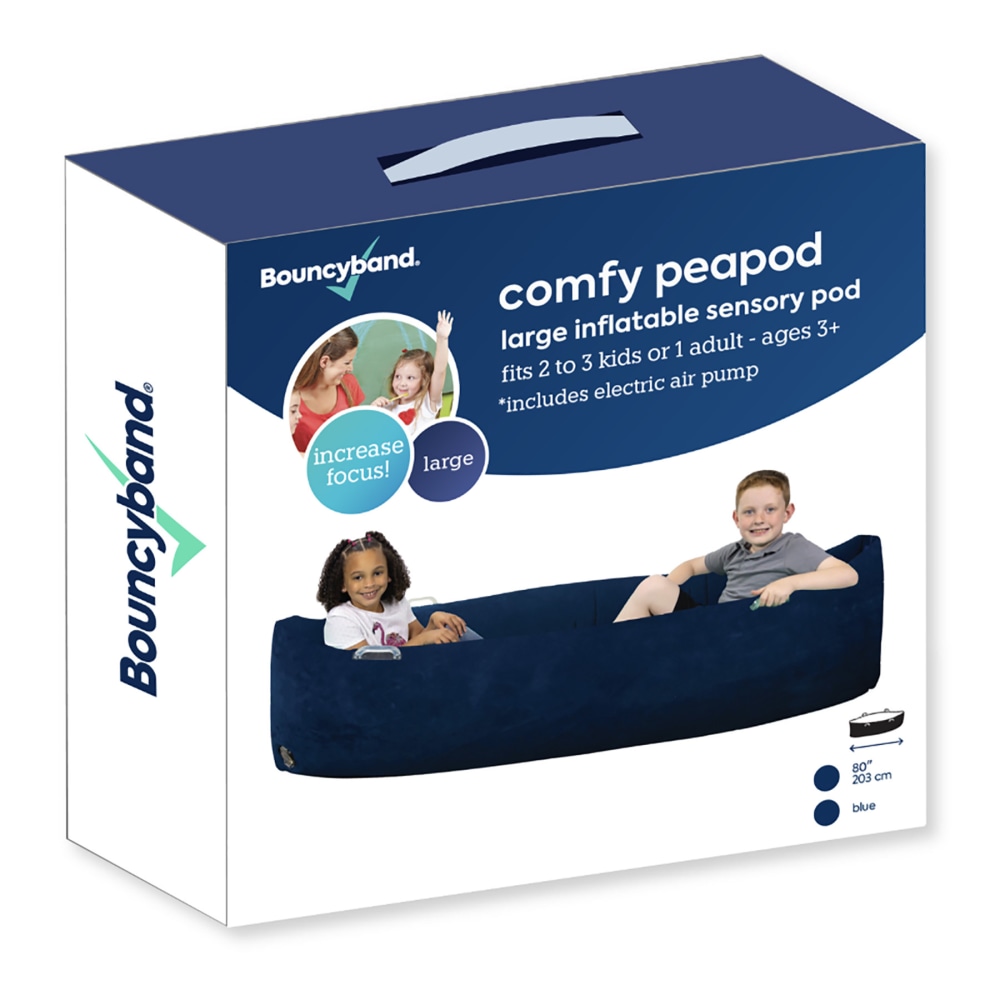 Bouncyband Comfy Hugging Peapod PVC Sensory Pod, 17in x 80in, Blue MPN:BBAPD80BU