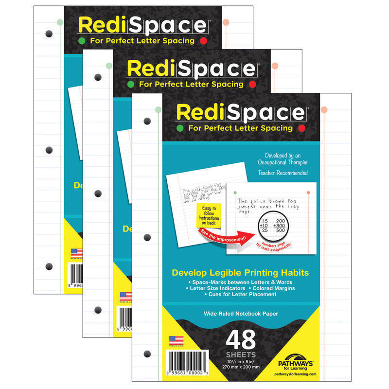RediSpace Notebook Filler Paper, 48 Sheets Per Pack, 3 Packs MPN:RS-48FP-3