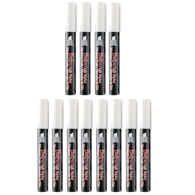 Marvy Uchida Chisel Tip Chalk Marker, White, Pack of 12 MPN:UCH4830-12