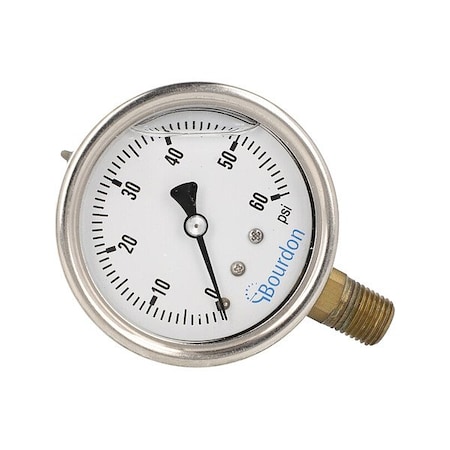 Pressure Gauge, 1/4 in NPT, Bottom Location MPN:MAX3-D52.H19