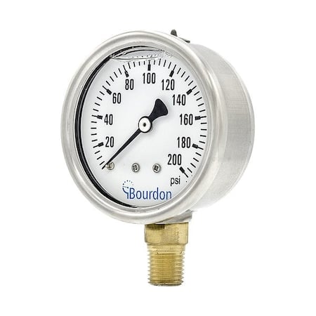 Pressure Gauge, 1/4 in NPT, Bottom Location MPN:MAX3-D52.H23
