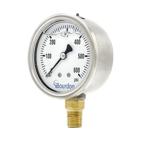 Pressure Gauge, 1/4 in NPT, Bottom Location MPN:MAX3-D52.H27