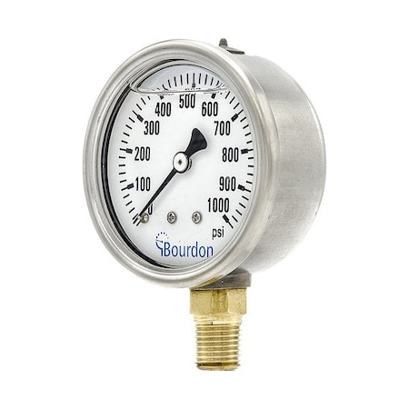 Pressure Gauge, 1/4 in NPT, Bottom Location MPN:MAX3-D52.H30