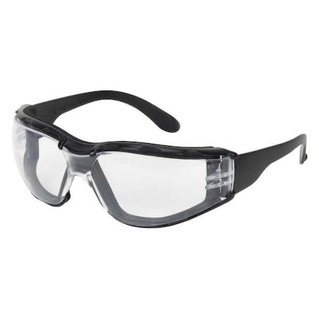 Z12F, Safety Glasses, Anti-Fog & Anti-Scratch, Clear Lens, Black Frame, Frameless MPN:250-01-F020