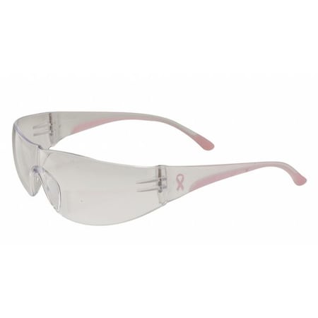 Eva, Safety Glasses, Anti-Scratch, Clear Lens, Clear, Pink Frame, Frameless MPN:250-10-0900