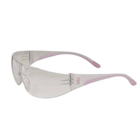 Eva, Safety Glasses, Anti-Fog & Anti-Scratch, Clear Lens, Clear, Pink Frame, Frameless MPN:250-10-0920