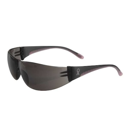 Eva, Safety Glasses, Anti-Scratch, Gray Lens, Gray, Pink Frame, Frameless MPN:250-10-5501