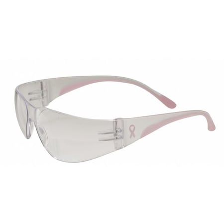 Eva Petite, Safety Glasses, Anti-Scratch, Clear Lens, Clear, Pink Frame, Frameless MPN:250-11-0900