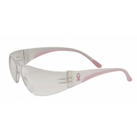 Eva Petite, Safety Glasses, Anti-Scratch, Light Red Lens, Clear, Pink Frame, Frameless MPN:250-11-0904