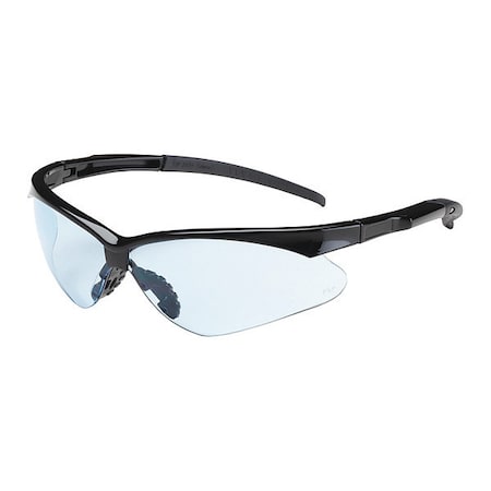 ADVERSARY, Safety Glasses, Anti-Scratch, Light Blue Lens, Black Frame, Half-Frame MPN:250-28-0003