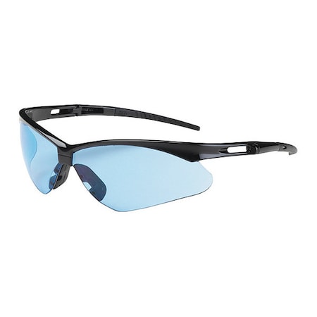 Anser, Safety Glasses, Anti-Scratch, Light Blue Lens, Black Frame, Half-Frame MPN:250-AN-10113