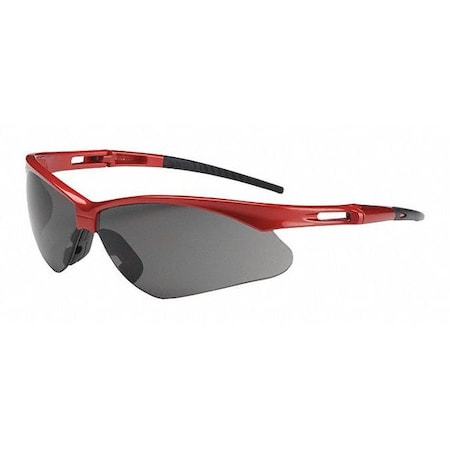 Anser, Safety Glasses, Anti-Scratch, Gray Lens, Red Frame, Half-Frame MPN:250-AN-10117