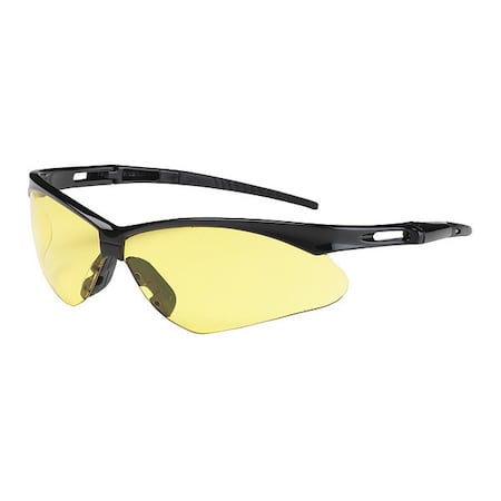 Anser, Safety Glasses, Anti-Scratch, Amber Lens, Black Frame, Half-Frame MPN:250-AN-10120