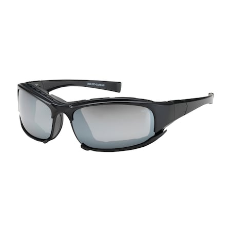 Cefiro, Safety Glasses, Anti-Fog & Anti-Scratch, Silver Mirror Lens, Black Frame, Full-Frame, 1 PR MPN:250-CE-10095