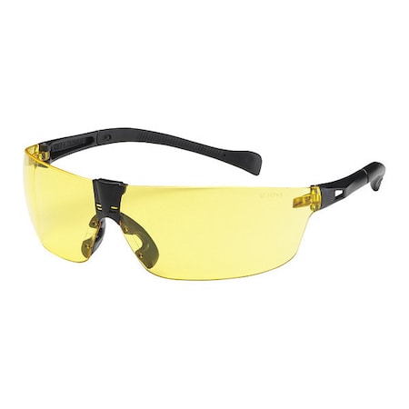 Monteray II, Safety Glasses, Anti-Scratch, Amber Lens, Black Frame, Frameless MPN:250-MT-10074
