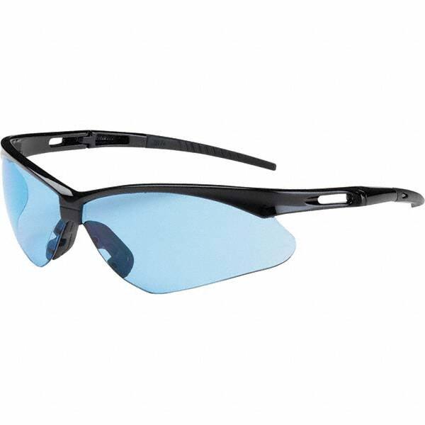 Safety Glass: Scratch-Resistant, Light Blue Lenses, Frameless, UV Protection MPN:250-AN-10113
