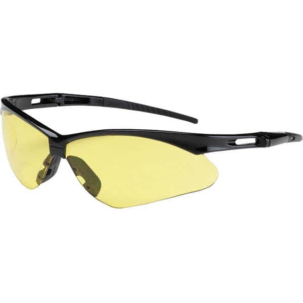 Safety Glass: Scratch-Resistant, Polycarbonate, Amber Lenses, Frameless, UV Protection MPN:250-AN-10120