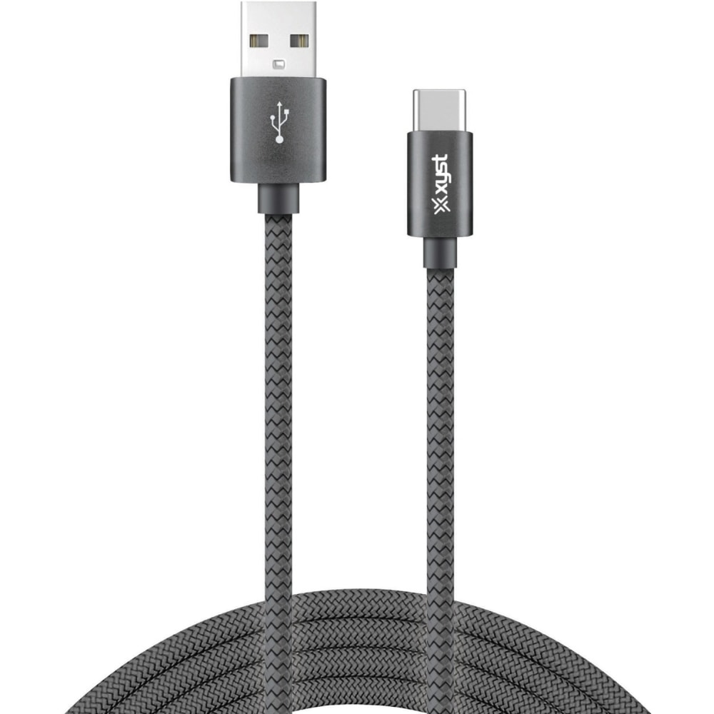 Bower Charge and Sync USB to USB-C Braided Cable, 10 Ft. (Black) - 10 ft USB/USB-C Data Transfer Cable - XYSTC10204B MPN:XYS-TC10204B