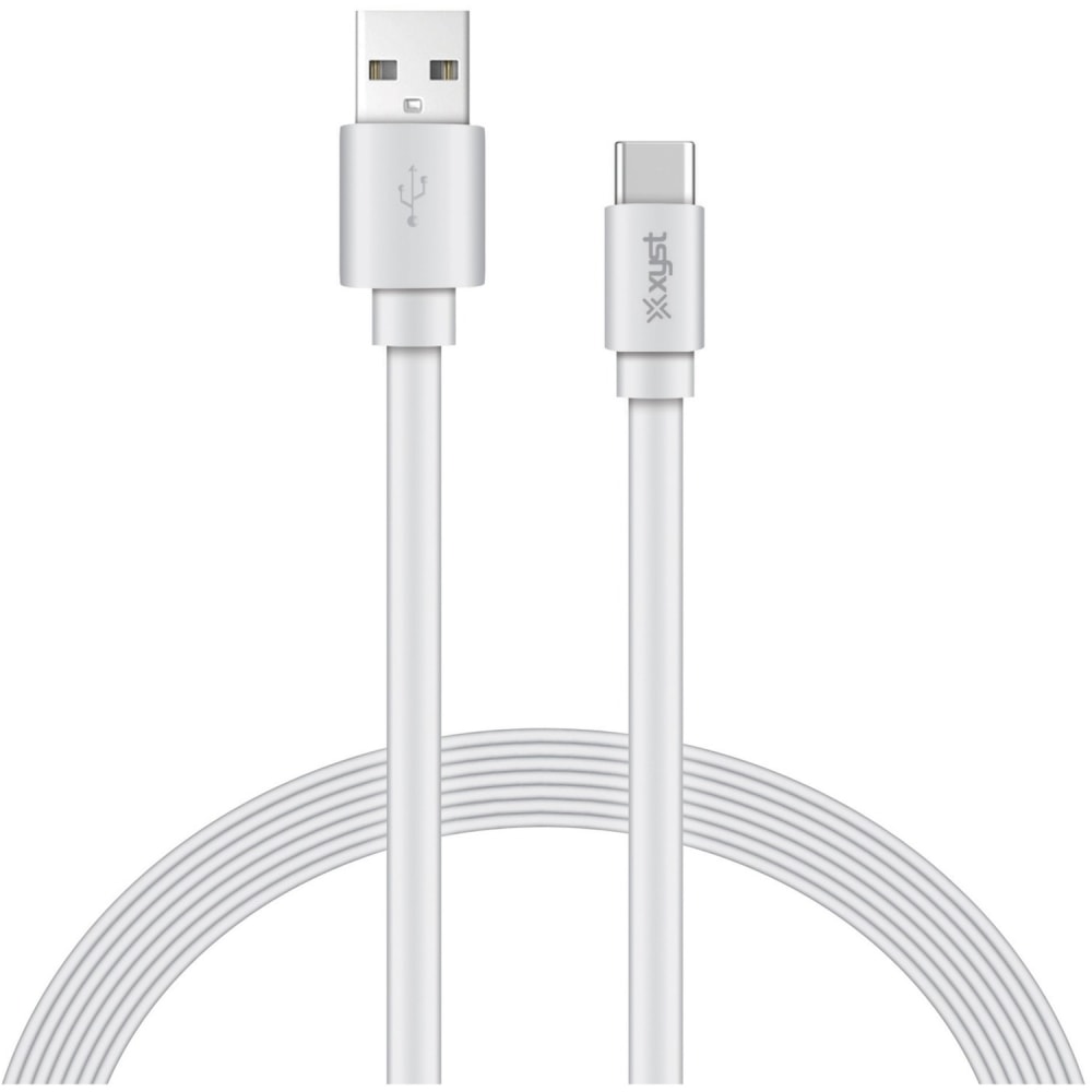 XYST Charge and Sync USB to USB-C Flat Cable, 4 Ft. (White) - 4 ft USB/USB-C Data Transfer Cable - First End: 1x USB 2.0 Type - XYSTC4604F MPN:XYS-TC4604F