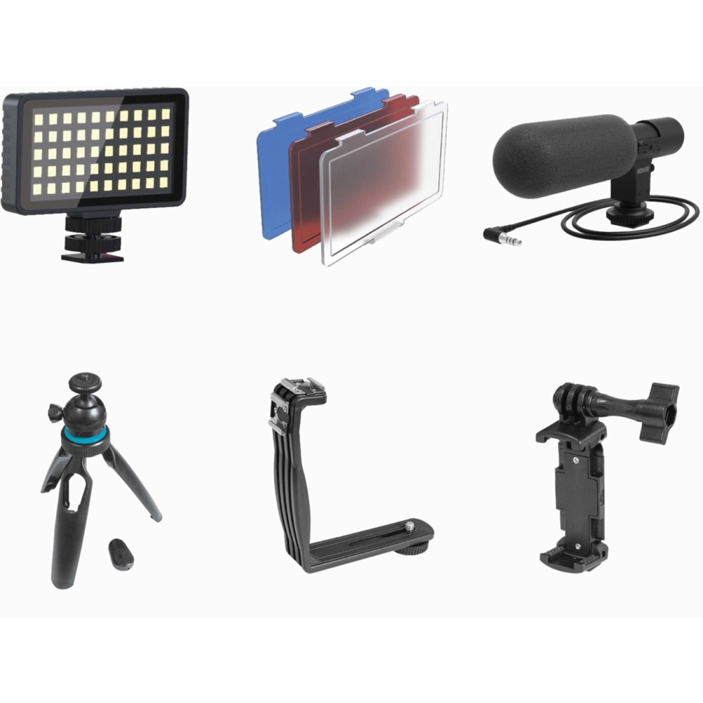 Bower Smart Photo Vlogger Kit With LED Light, Microphone & Remote, Black, WA-VLEKIT2 MPN:WA-VLEKIT2