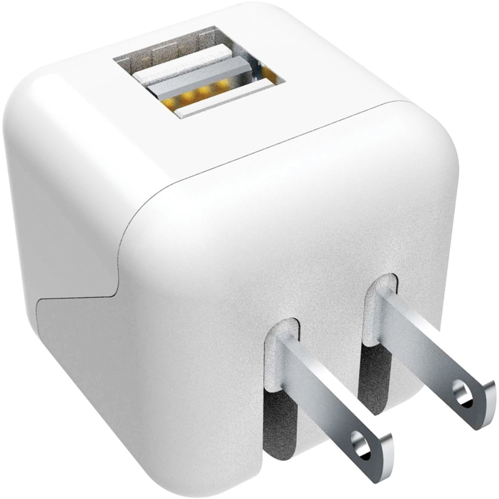 Bower XYST 2.4 Amp Dual USB Wall Charger (White) 120 V AC, 230 V AC Input 5 V DC Output 2.40 A White MPN:XYS-242WCWT