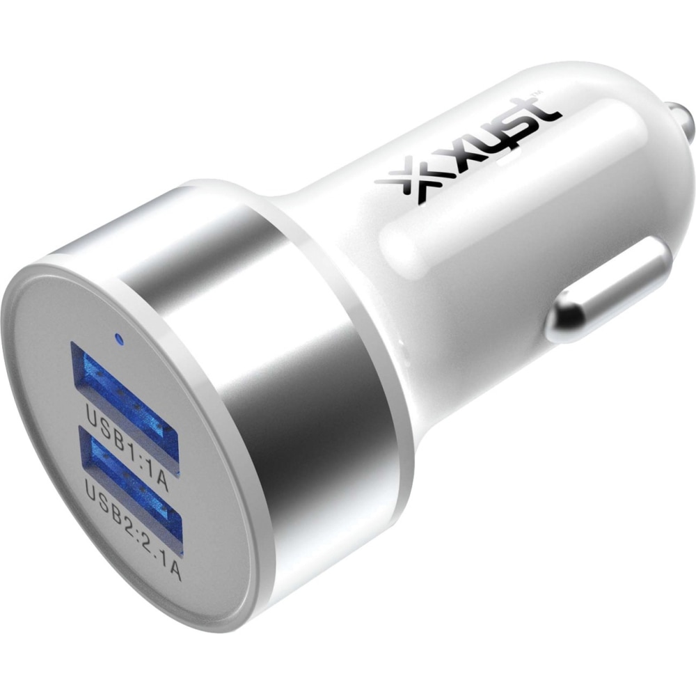 XYST 2.4 Amp Dual USB Car Charger (White) 12 V DC Input 5 V DC Output 2.40 A White MPN:XYS-CC524D