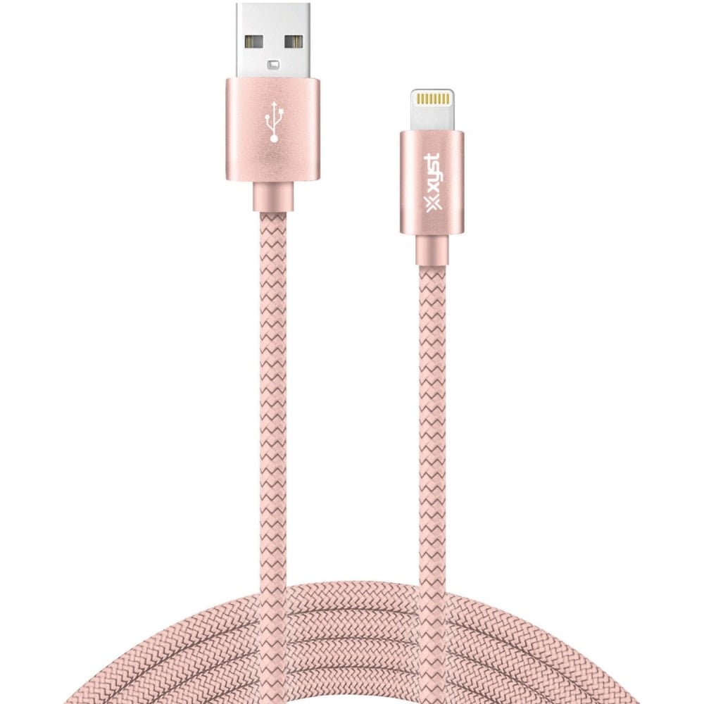 XYST Charge and Sync USB to Lightning Braided Cable, 10 Ft. (Rose Gold) - 10 ft Lightning/USB Data Transfer Cable - XYSL10704B MPN:XYS-L10704B