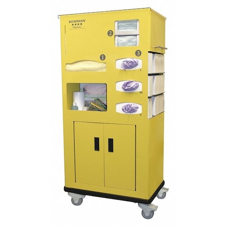 Isolation Cart, Aluminum, Yellow, 53-5/32