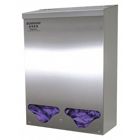 Bulk Dispenser, 2 Compartments, Silver MPN:BK312-0300