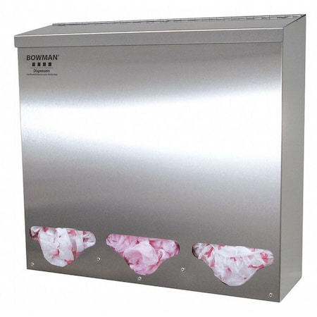 Bulk Dispenser, 3 Compartments, Silver MPN:BK313-0300