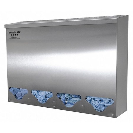Bulk Dispenser, 4 Compartments, Silver MPN:BK314-0300