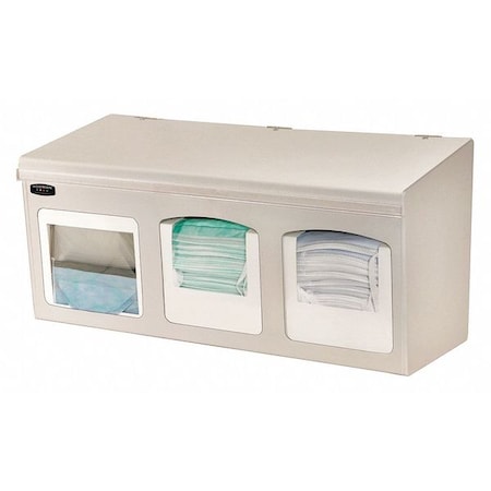 Face Mask Dispenser, 3 Compartments, Beige MPN:FM001-0212