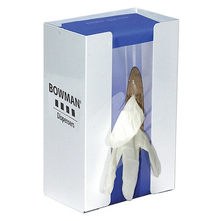 Glove Box Dispenser, Powder Coated Steel, Holds (1) Box, White MPN:GB-074