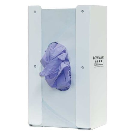 Glove Dispenser, Steel, Holds (1) Box, White, 10 in H x 5-5/8 in W x 3-7/8 in D MPN:GB-144