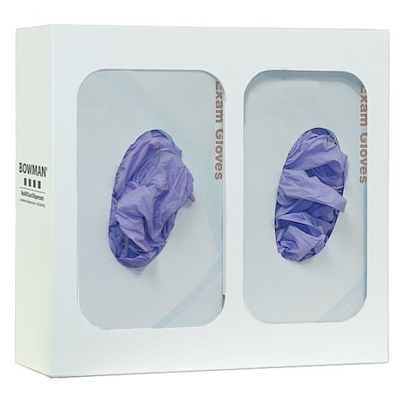 Glove Dispenser, Steel, Holds (2) Boxes, White, 10 in H x 10-3/4 in W x 3-7/8 in D MPN:GL002-0413