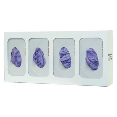Glove Dispenser, Steel, Holds (4) Boxes, White, 10 in H x 21-1/4 in W x 3-7/8 in D MPN:GL004-0413