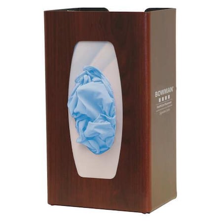 Glove Dispenser, ABS, Holds (1) Box, Cherry Wood, 10-1/8 in H x 5-3/4 in W x 4 in D MPN:GL010-0233