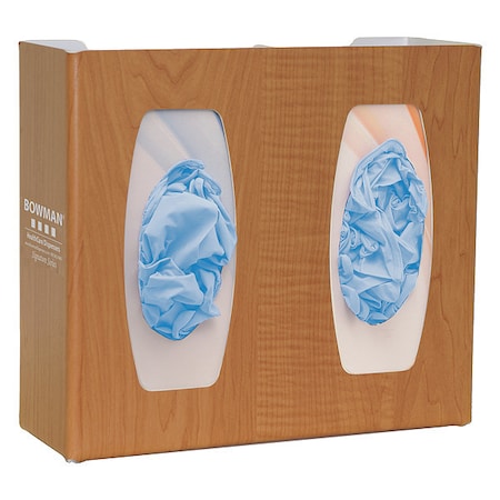 Glove Dispenser, ABS, Holds (2) Boxes, Maple Wood, 10-1/8 in H x 11-3/8 in W x 4 in D MPN:GL020-0223