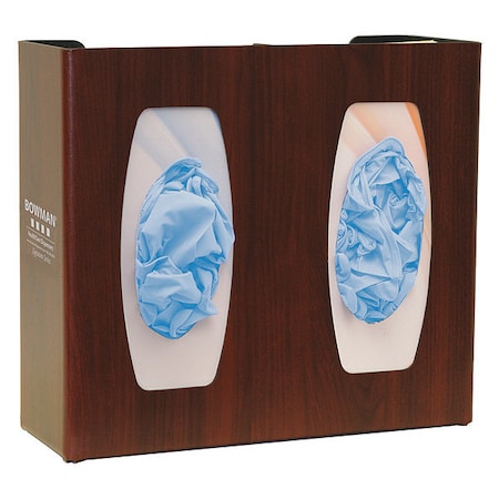 Glove Dispenser, ABS, Holds (2) Boxes, Cherry Wood, 10-1/8 in H x 11-3/8 in W x 4 in D MPN:GL020-0233