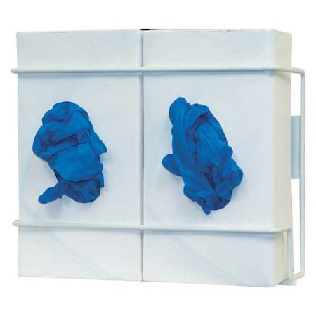 Glove Dispenser, Steel Wire, Holds (2) Boxes, White, 8-1/8 in H x 11 in W x 3-3/4 in D MPN:GL022-0613