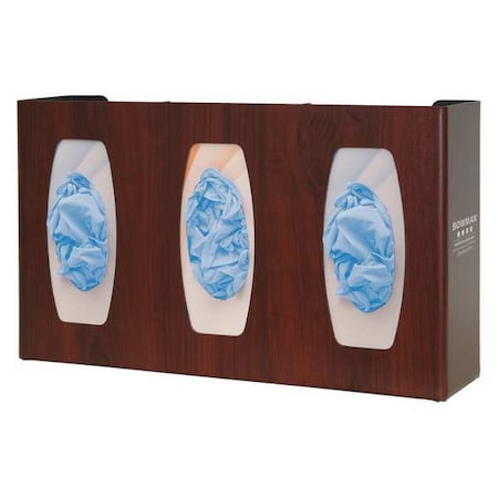 Glove Dispenser, ABS, Holds (3) Boxes, Cherry Wood, 10-1/8 in H x 17 in W x 4 in D MPN:GL030-0233