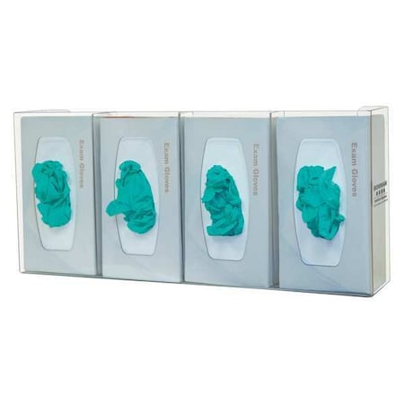 Glove Dispenser, PETG, Holds (4) Boxes, Clear, 10-1/8 in H x 22-5/8 in W x 4 in D MPN:GL040-0111