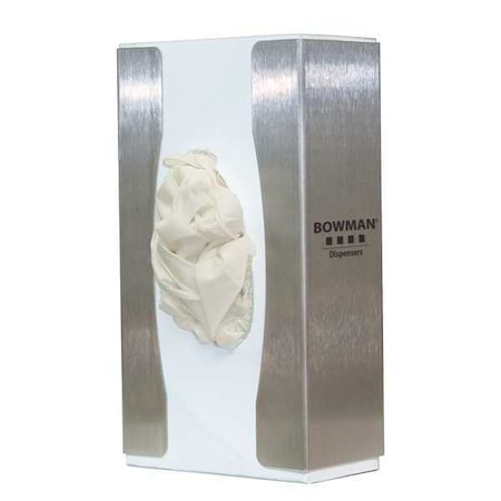 Glove Dispenser, Stainless Steel, Holds (1) Box, Silver, 9 in H x 5 in W x 3 in D MPN:GL102-0300