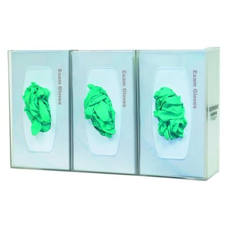 Glove Dispenser, Polycarbonate, Holds (3) Boxes, Clear, 10-1/8 in H x 17-1/8 in W x 4-1/4 in D MPN:GL300-1214