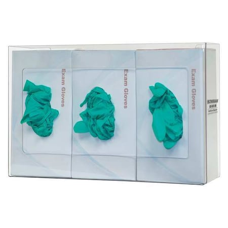 Glove Dispenser, PETG, Holds (3) Boxes, Clear, 10-1/8 in H x 16 in W x 4 in D MPN:GP-015
