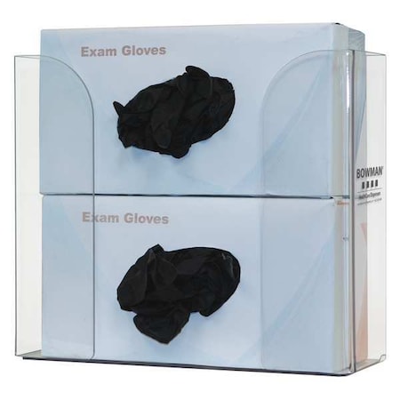 Glove Dispenser, PETG, Holds (2) Boxes, Clear, 9-1/2 in H x 10-1/2 in W x 4 in D MPN:GP-320
