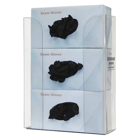 Glove Dispenser, PETG, Holds (3) Boxes, Clear, 14-1/4 in H x 10-1/2 in W x 4 in D MPN:GP-330